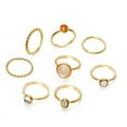 thumbnail image 1 of 8pcs/set Vintage Colorful Stone Geometry Rings Knuckle Finger Ring Set Jewelry, 1 of 6