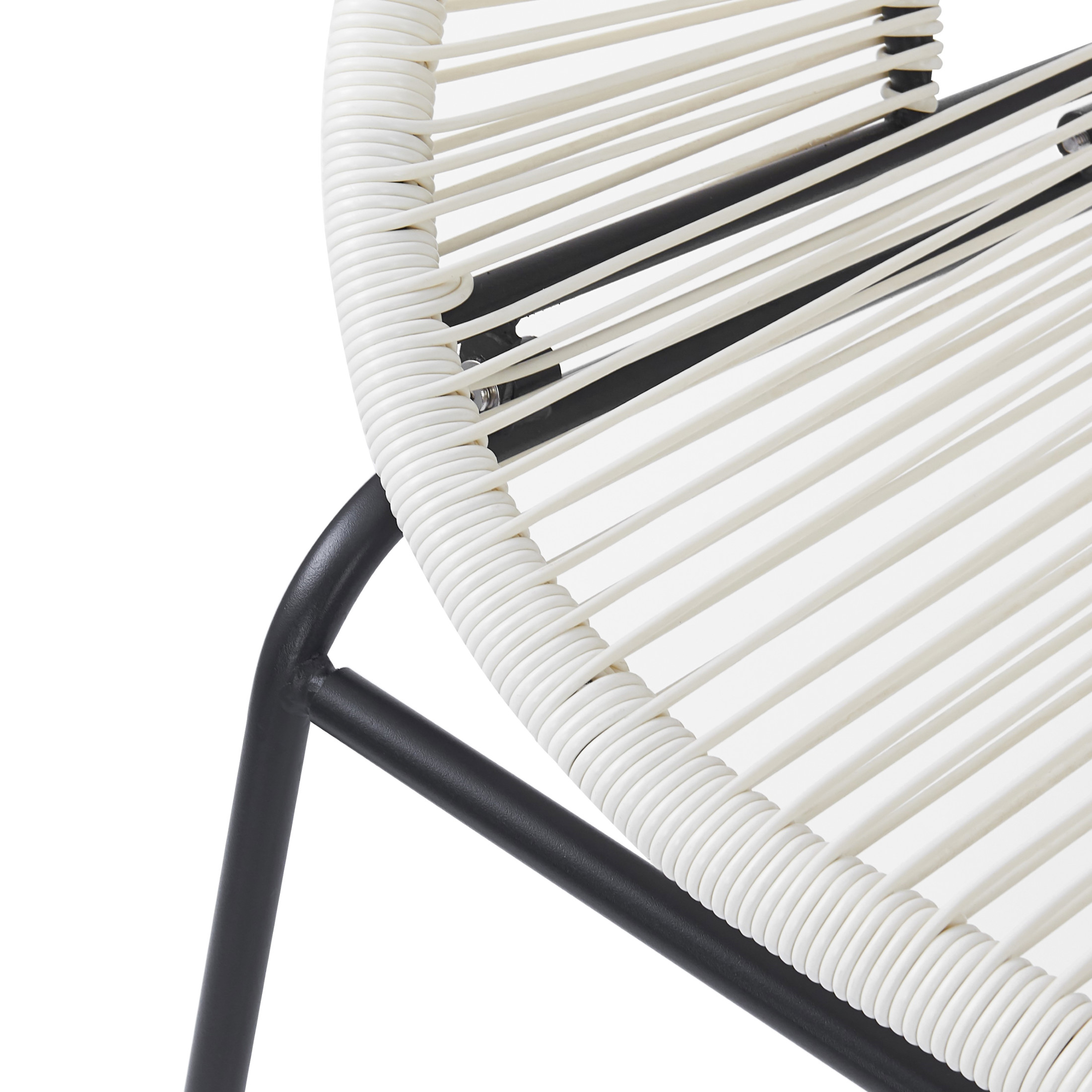 Christopher Knight Home 3-Piece Outdoor Patio Chat Set, Woven Rattan Club Chairs & Loveseat with Iron Frame, White