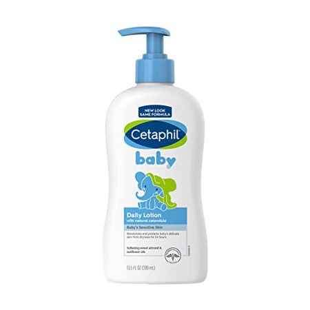 Cetaphil Baby Daily Lotion with Organic Calendula  NEW 13.5 fl oz  Vitamin E  Sweet Almond & Sunflower Oils  Mineral Oil Free  Paraben Free  Dermatologist Tested  Clinically Proven for Sensitive Skin