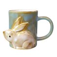 thumbnail image 3 of Easter Bunny Design Ceramic Coffee Mug, Handmade Stylish Tea Cup, Elegant Water Cup for Office and Home Kitchen Use, Perfect Festive Gift for Holiday Celebrations and Daily Beverage, Blue, 3 of 6