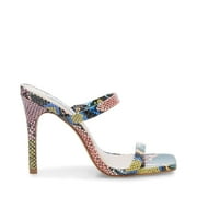 Steve Madden Michelle Heeled Sandal Multi Snake Open Toe Square High Heel Mule (8)
