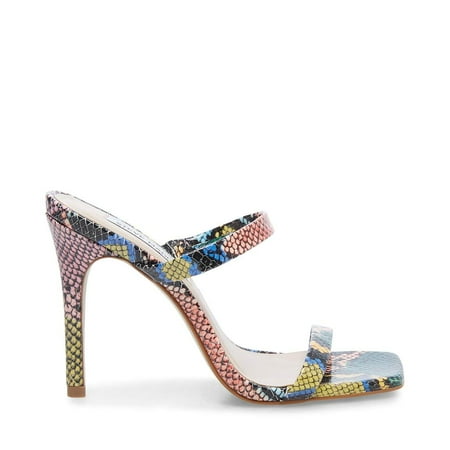 Steve Madden Michelle Heeled Sandal Multi Snake Open Toe Square High Heel Mule (8)