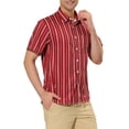 thumbnail image 4 of Lars Amadeus Men's Casual Summer Beach Short Sleeves Button Down Striped Shirt, 4 of 6