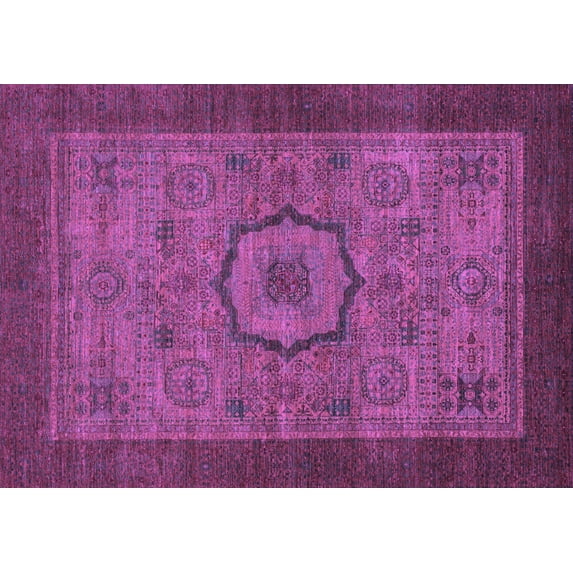 Ahgly Company Indoor Rectangle Abstract Purple Modern Area Rugs, 4' x 6'