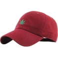 thumbnail image 2 of Marijuana Leaf Burgundy Dad Hat Baseball Cap Polo Style Adjustable Cannabis Weed Kush Pot Green 420 Grass Retro Ganja Stoner Hemp, 2 of 4