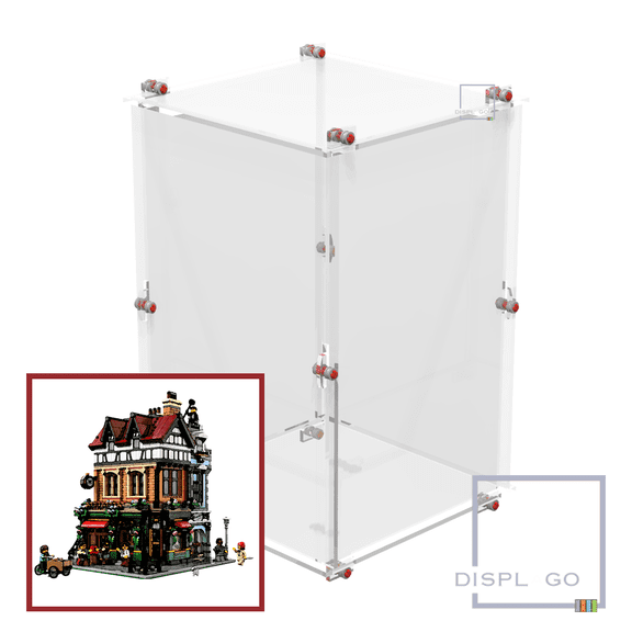 Display Case for LEGO® 10350 Tudor Corner (Clear acrylic base)