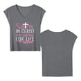 thumbnail image 5 of Sisters in Christ are Sisters for Life Holy Christian Faith Womens T Shirts, Short Sleeve V-Neck Shirts Cute Fit Summer Casual Tee Tops Gray 2XL, 5 of 5