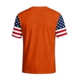 thumbnail image 5 of Men's US 250th Anniversary T-Shirt with Jet Smoke Flag and America Strong Text Featuring Star Spangled Sleeves Orange XXXL, 5 of 6