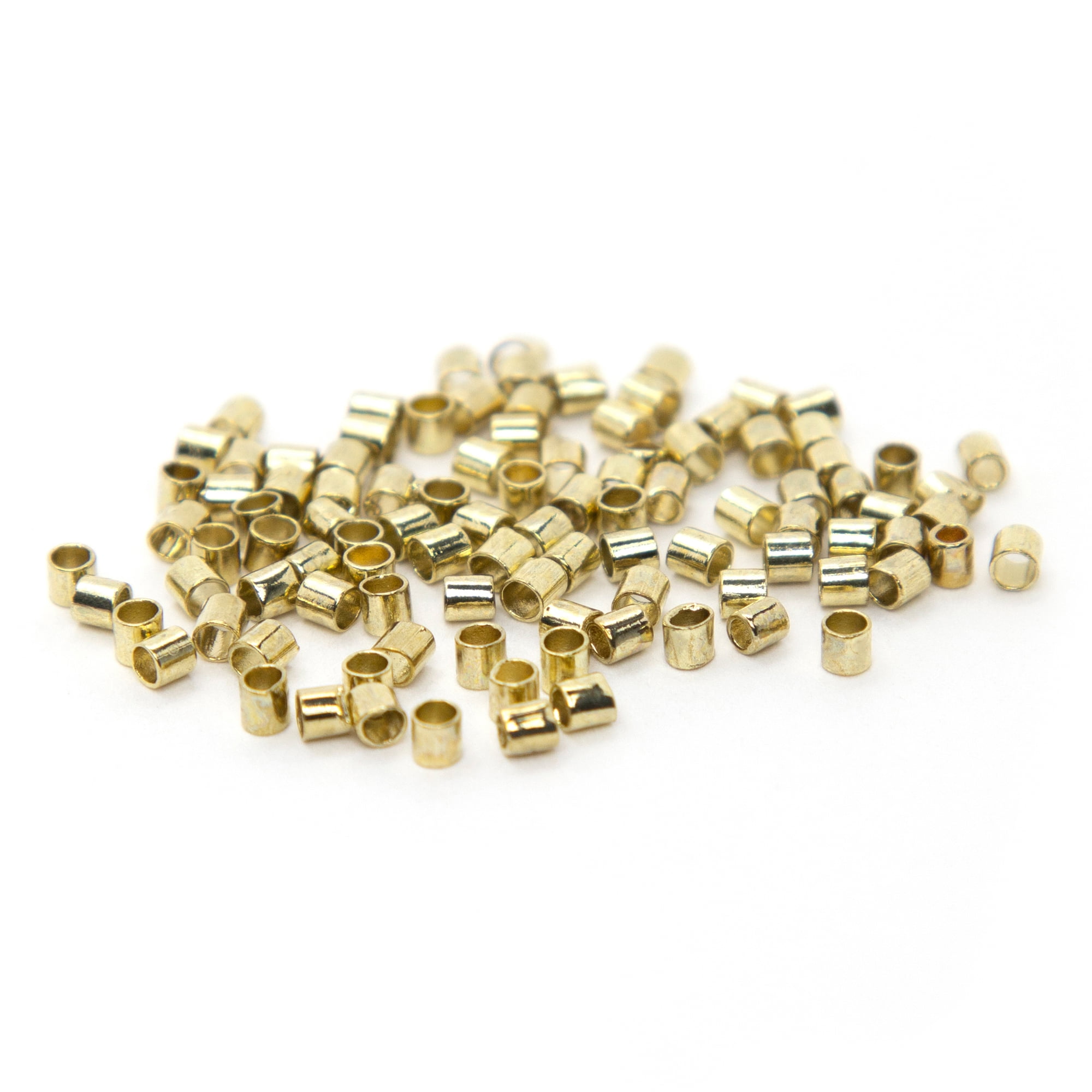 (2 pack) Cousin DIY Gold Crimp Tube Beads, 100 Pieces, 2mm, Unisex for Adults