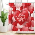 thumbnail image 2 of Valentine''s Day Red Pink Heart Shower Curtain Set with Hooks Sweet Lovers Wedding Marriage Girl Ladies Bathroom Bathtubs Decor Easy Care Washable Durable Polyester Fabric 72"x72", 2 of 5