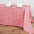 thumbnail image 2 of Efavormart Perfect Picnic Inspired Red/White Checkered 90x156" Polyester Tablecloths For Party Event Decor, 2 of 9