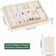 thumbnail image 5 of Organizador de bandejas apilables para joyas, 18 compartimentos, caja de terciopelo para exhibir joyas, expositor de joyas, cajón divisor para joyas., 5 of 9