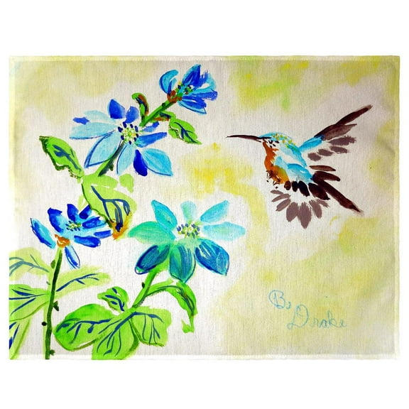 Betsy Drake Interiors Aqua Hummingbird Place Mat Set of 4