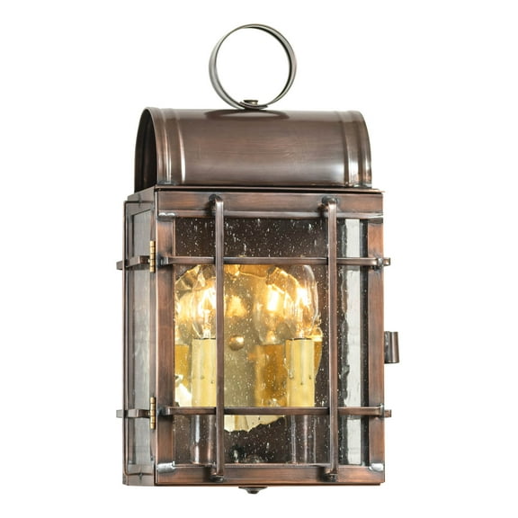 Irvins Country Tinware Carriage House Outdoor Wall Light in Antique Copper - 2 Lights - Tinware