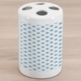 thumbnail image 1 of Shells Ceramic Toothbrush Holder, Blended Aquatic Tone Watercolored Painting of Scallop Pattern, Decorative Versatile Countertop for Bathroom, 4.5" X 2.7", Blue Sky Blue and White, 1 of 4