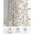 thumbnail image 6 of Spring Floral Sheer Curtains 39 Inch Length 2 Panels Set for Living Room/Bedroom, Watercolor Flowers Leaves Tree Branches Beige Kitchen Curtains Grommet Curtains Window Treatments 27.5"x39"x2, 6 of 7