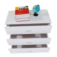 thumbnail image 5 of Modern Wooden 3 Drawers Dresser, Under Desk File Cabinet Storage Drawer, Bedside Nightstand for Bedroom Living Room, White, 5 of 10