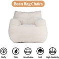 thumbnail image 6 of BISHE Bean Bag Chairs, Soft Tufted Foam Bean Bag Chair with Teddy Fabric for Adults and Kids, Comfy Lazy Sofa for Living Room, Bedroom, Ivory, 6 of 10