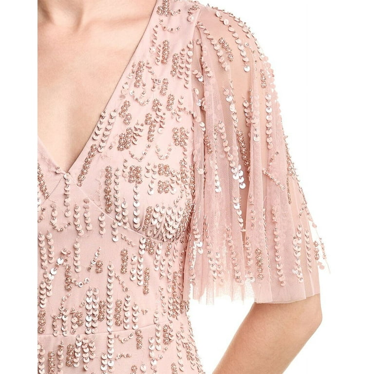 Aidan mattox beaded mesh gown hotsell