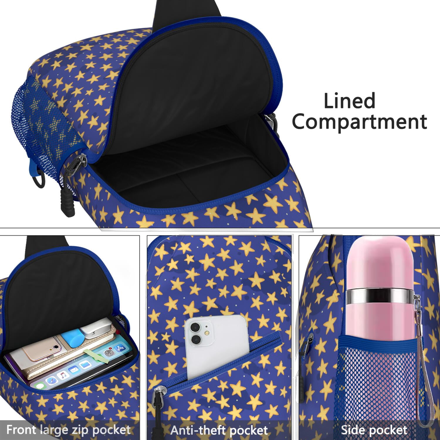 8079 Space Galaxy Constellation Backpack Purse Anti Theft Back Pack Fashion Star Constellation Sling Bag - Durable Shoulder Backpack for  main image 2