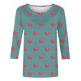thumbnail image 6 of VKOYWKM Womens Spring Tops 3/4 Sleeve Valentines Day Shirts Love Graphic Tees Cute Tops Holiday T Shirts Casual Crew Neck Romantic Tshirts, 6 of 6
