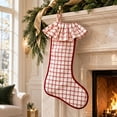 thumbnail image 6 of YingYouFu Christmas Red and White Check Stockings with Ruffled Cuff , Xmas Large Hanging Stockings Decorations for Christmas Tree Fireplace Family Holiday Party Decor, 6 of 7