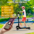 thumbnail image 4 of 3 Wheels Electric Scooter for Kids w/LCD Screen, Bluetooth Music, Light-Up Stem Deck & Wheels, 3 Heights Adjustable, 5MPH Safe Speed, Foldable Kids Electric Scooter for Boys Girls Ages 3-12, Black, 4 of 8