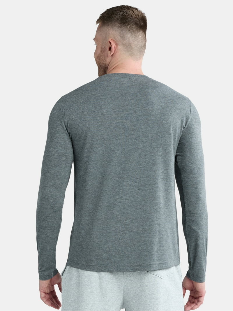 Athletic Works Men's and Big Men's Tri Blend Long Sleeve Pocket