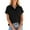 Black, variant on lulshou Women Plus Size Tops Short Sleeve Lapel Top Solid Color Slim Pullover T-shirt Casual Summer Pullover Tops Basic Tee