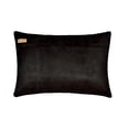 thumbnail image 3 of Decorative Black 12"x20" (30x50 cm) Lumbar Pillow Cover, Faux Leather/Jacquard Marble Design, Patchwork & Faux textured leather Oblong Pillow, Abstract Halloween Decorations - Portoro, 3 of 3