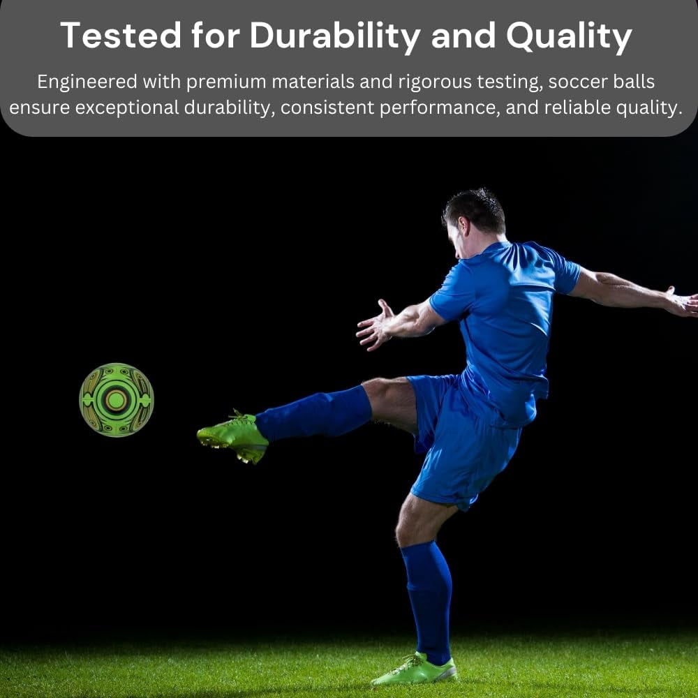 Deer Flash Soccer Ball – for Club, Training, Match Performance,Indoor & Outdoor Soccer,Suitable for Grass & Astro | 14 Panel, Fabric Wrapped Rubber Bladder | Size 5 for Youth & Adult Soccer Players |