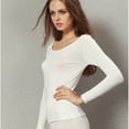 thumbnail image 4 of LiangRou Women's Scoop Neck Long Sleeve Ultrathin Modal Thermal Underwear Shirt / Top Creamy-White Small, 4 of 9