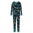 thumbnail image 3 of Christmas Matching Family Pajamas Sets Santa Dinosaur Print Green Tops and Pants Sleepwear 2Pcs Sets, 3 of 4