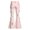 P10-Pink, variant on Ulitacool Teen Pants For Girl 11-12 Years Elastic Waist Stylish Flutter Flat Fit With Flared Trousers Leg Back To School Trousers Wear White