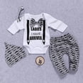 thumbnail image 2 of LAPAKIDS Newborn Baby Boy Outfits Bow-tie Tops Romper+Long pants+Hat Clothes Set 0-3 Months, 2 of 4