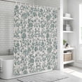 thumbnail image 6 of Xipuska Farmhouse Shower Curtain - Water Repellent Fabric Shower Curtains Washable, Teal Blue Green Vintage Flower Leaf Plant Decorative Polyester Cloth Bathroom Curtains Modern Bath Decor 36"x72", 6 of 6