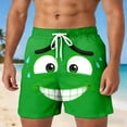 thumbnail image 2 of ibiyuan Funny Expression Graphic Mens Beach Shorts Drawstring Waist Bathing Suit Quickdry Elastic Waist Beach Swimwear Swimming Board Shorts, 2 of 5