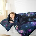 thumbnail image 3 of Manfei Purple Dragon Comforter Sets Twin Size,Magic Animal Comforters & Duvets,Watercolor Flower Floral Bedding Twin Comforter Set,Lightweight Room Decoration Reversible,2-Piece, 3 of 7