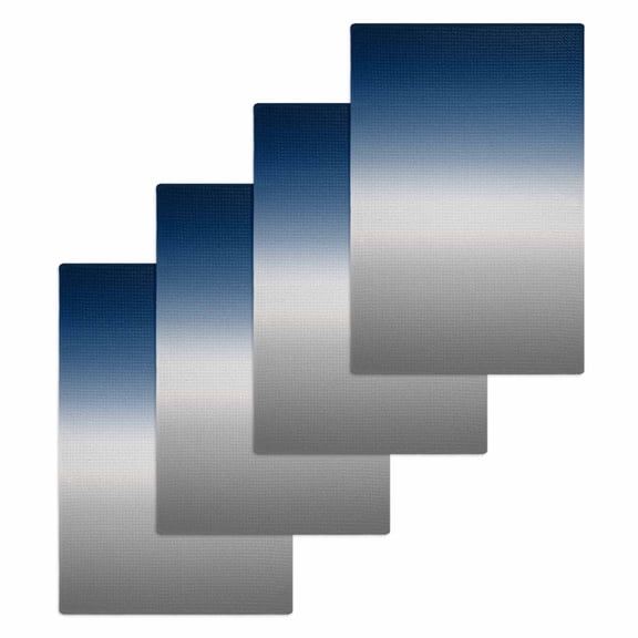 Navy Blue Gray Ombre Kitchen Dish Towels for Drying Dishes Set of 4, Modern Gradient Abstract Art Waffle Weave Microfiber Hand Tea Bathroom Towels Quick Dry & Absorbent Towel 15.7x23.6