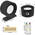 thumbnail image 4 of Lámpara de Pared LED con Control Remoto, 3 Colores, Luz Magnética Regulable, Rotación de 360°, Recargable, 2000 MAh., 4 of 5