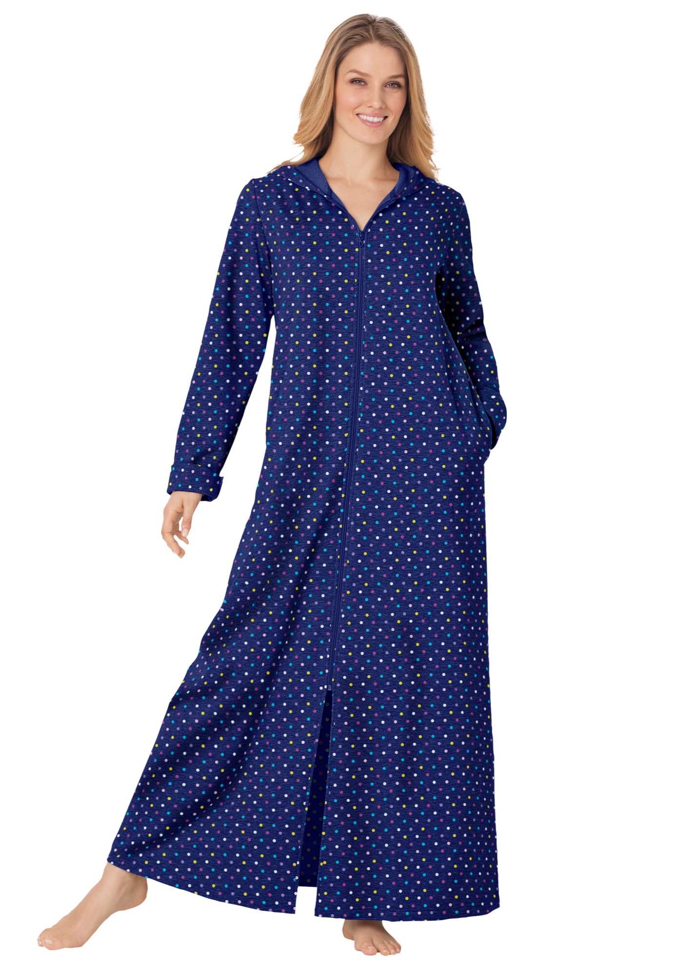 Dreams & Co. Dreams & Co. Women's Plus Size Hooded Fleece Robe 1X