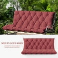 thumbnail image 7 of Snubbull Swing Replacement Cushion, Outside Bench Cushion with Backrest, 2-3 Seater Cushion with 6 Ties for Outdoor Furniture, 60 x 40 x 5 inches Porch Swing Cushion Garden Bench, Fuchsia Red, 7 of 7