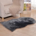 thumbnail image 3 of Travelwant Plush Sheepskin Throw Round Rug Office Computer Chair Cover Faux Fur Cozy Shaggy Floor Mat Area Rugs Home Decor Super Soft Carpets Kids Play Rug-23.6" x 15.75", 3 of 3