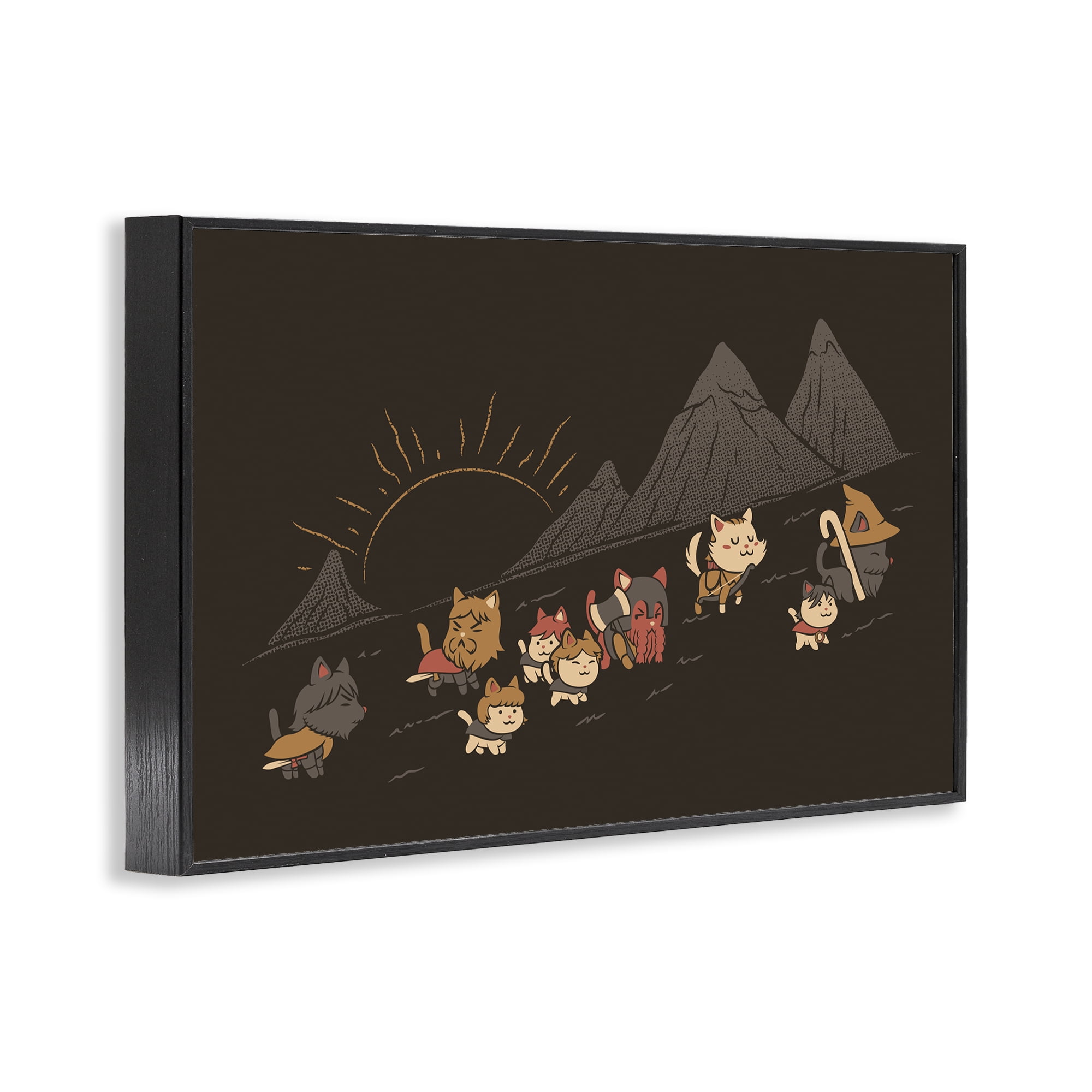 Stupell Industries Iconic Furrowship Of Ring Cats Black Framed Giclee Art, design by Tobe Fonseca