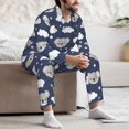 thumbnail image 5 of Mens Pajamas Set, White Cloud Star Koala Button Down Long Sleeve Loungewear Sleepwear Pjs sets for Men, 5 of 5