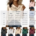 thumbnail image 3 of hlysgo Women's Twist Knot V Neck Satin Blouse Long Sleeve Solid Casual Loose Silk Elegant Tops Work Office Party Going Out Blouse Pink,S, 3 of 5