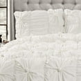 thumbnail image 4 of Lush Decor White Bella Comforter Set Shabby Chic Style Ruched 3 Piece Bedding with Pillow Shams-King, 4 of 5