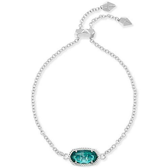 Kendra Scott Elaina Link Chain Bracelet for Women, Fashion Jewelry, Rhodium-Plated, London Blue