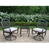 3-Pc Outdoor Swivel Chair Set