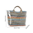thumbnail image 3 of Tote Bag for Women Waterproof PVC Glossy Tote Bag Vintage Striped Faux-Woven Handbag for Work Travel Beach, 3 of 7